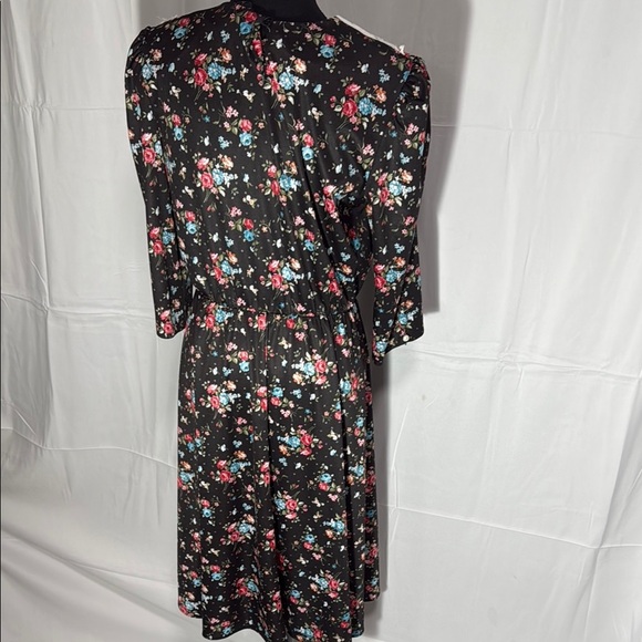 Whirlaway Frocks Floral Black Dress with Lace Collar Size 12P - Picture 8 of 11